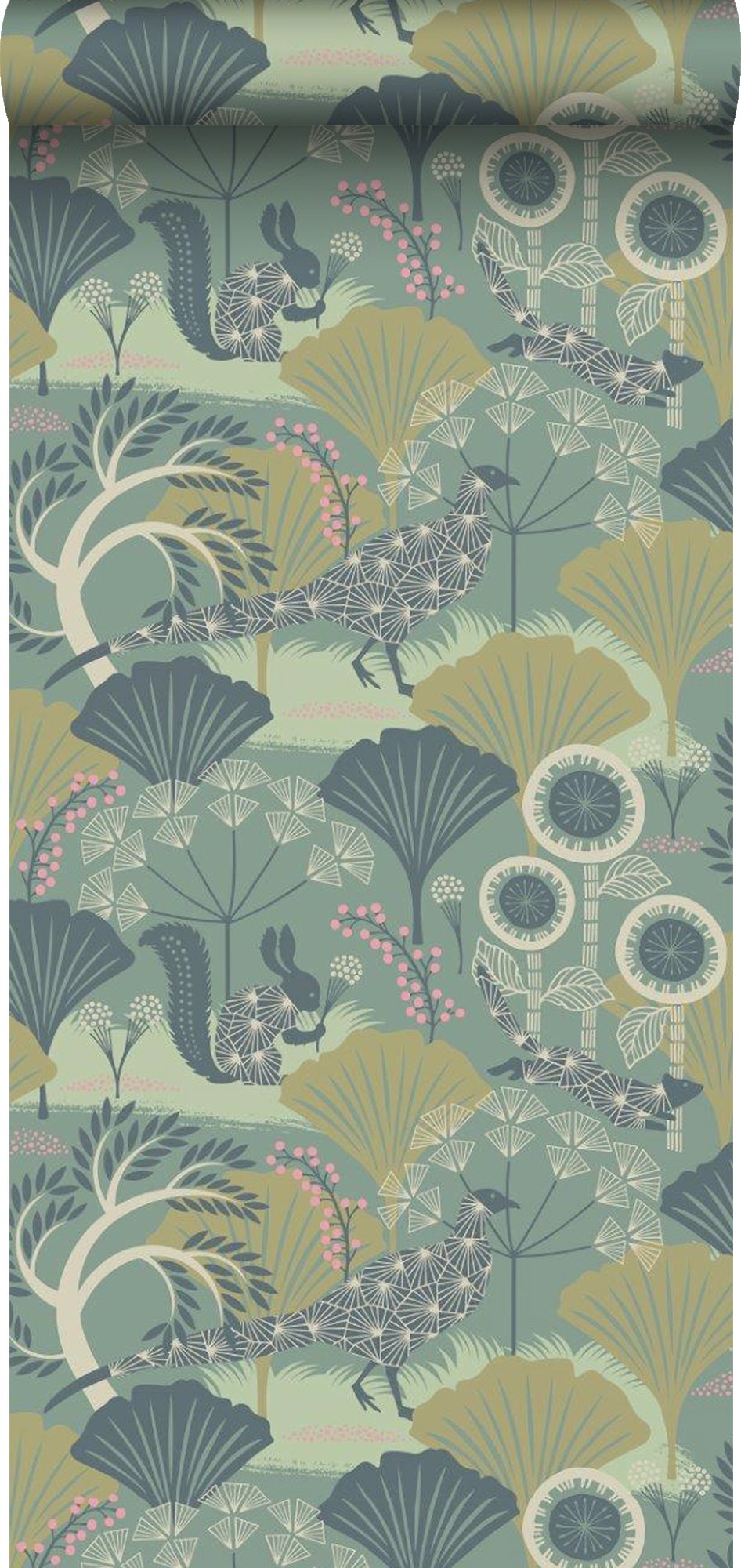 Papel pintado paisaje boscoso verde - 53 cm x 10.05 m - borastapeter