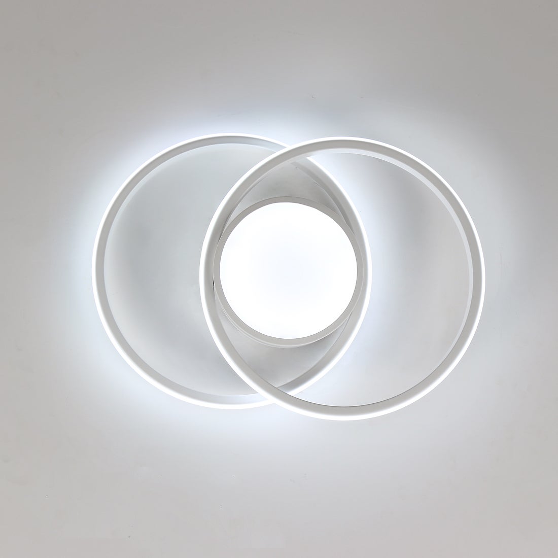 GOECO Plafonnier LED pour Chambre 42W, Éclairage Moderne Rond 4000lm, Parfait pour Chambre, Salon, Cuisine - Dia 40cm (Blanc), Lumière Blanche - 9