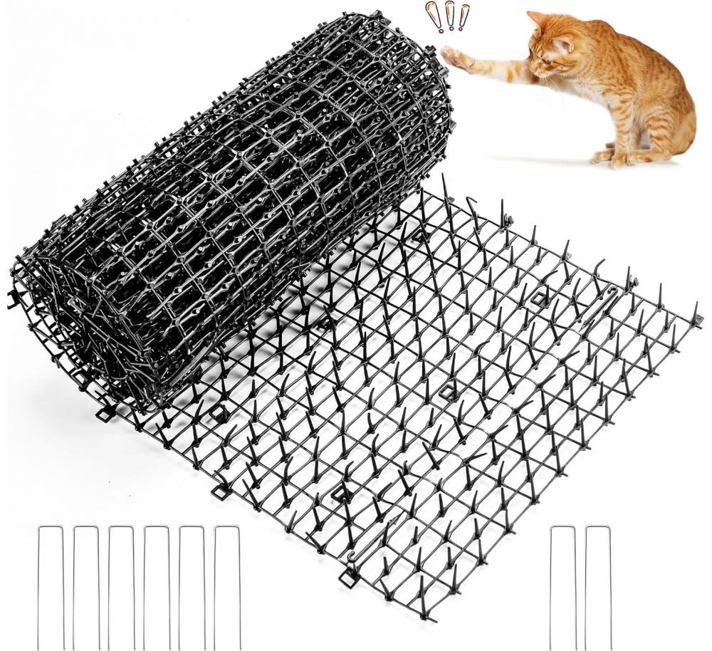 Tappetino Repellente Per Gatti Con Punte - 10 Pezzi Trasparenti 42x8.2x2 Cm | Per Giardino E Interni - Foto 2