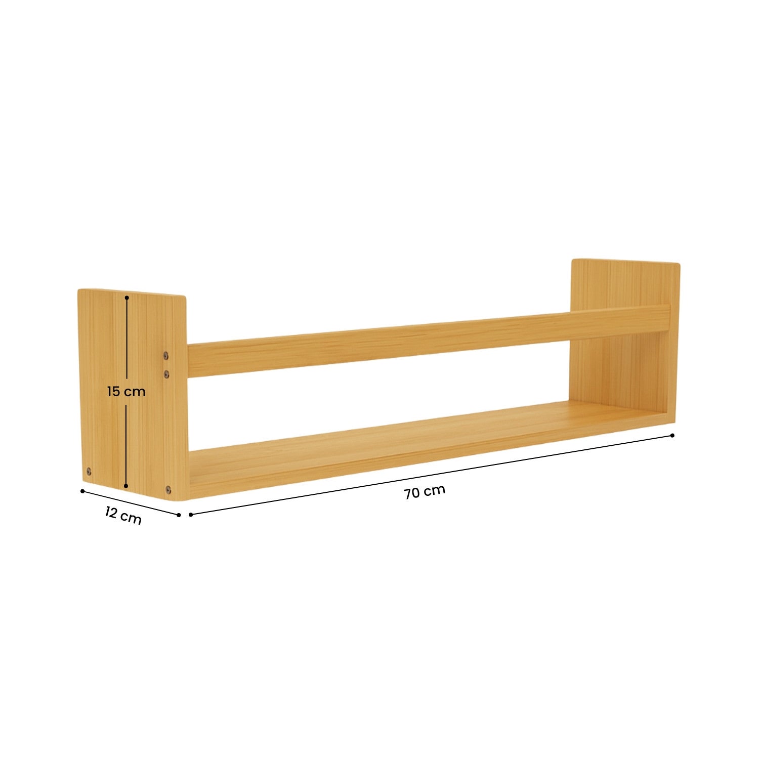 Pack 2 Estantes de Pared en Bambú Canoply 15x70x12cm Thinia Home - 4