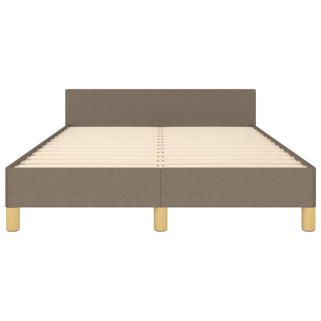 Cadre de lit sans matelas taupe 120 x 200 cm en tissu - 6