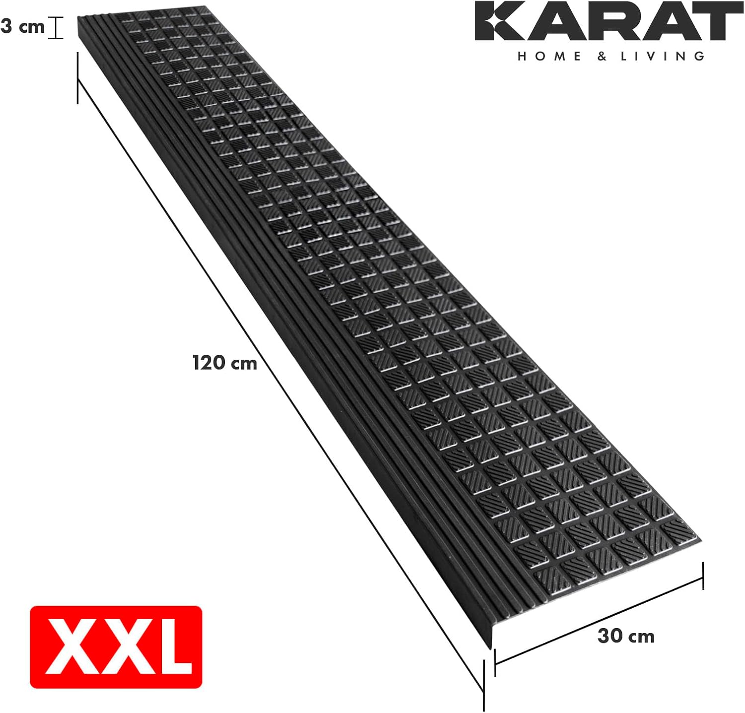 5 x Tapis d'escalier extérieur avec structure de surface striée, Diamond, 30 x 120 cm - 3