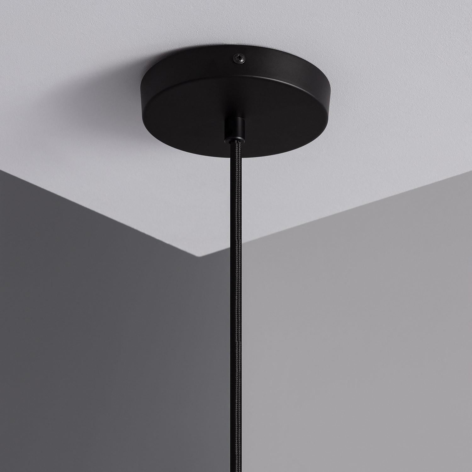 Lampe Suspendue Câble Textile Naturel Noir Naomie, Noir, Fer,Textile, E27, IP20, 1500 mm x Ø100 mm - 2