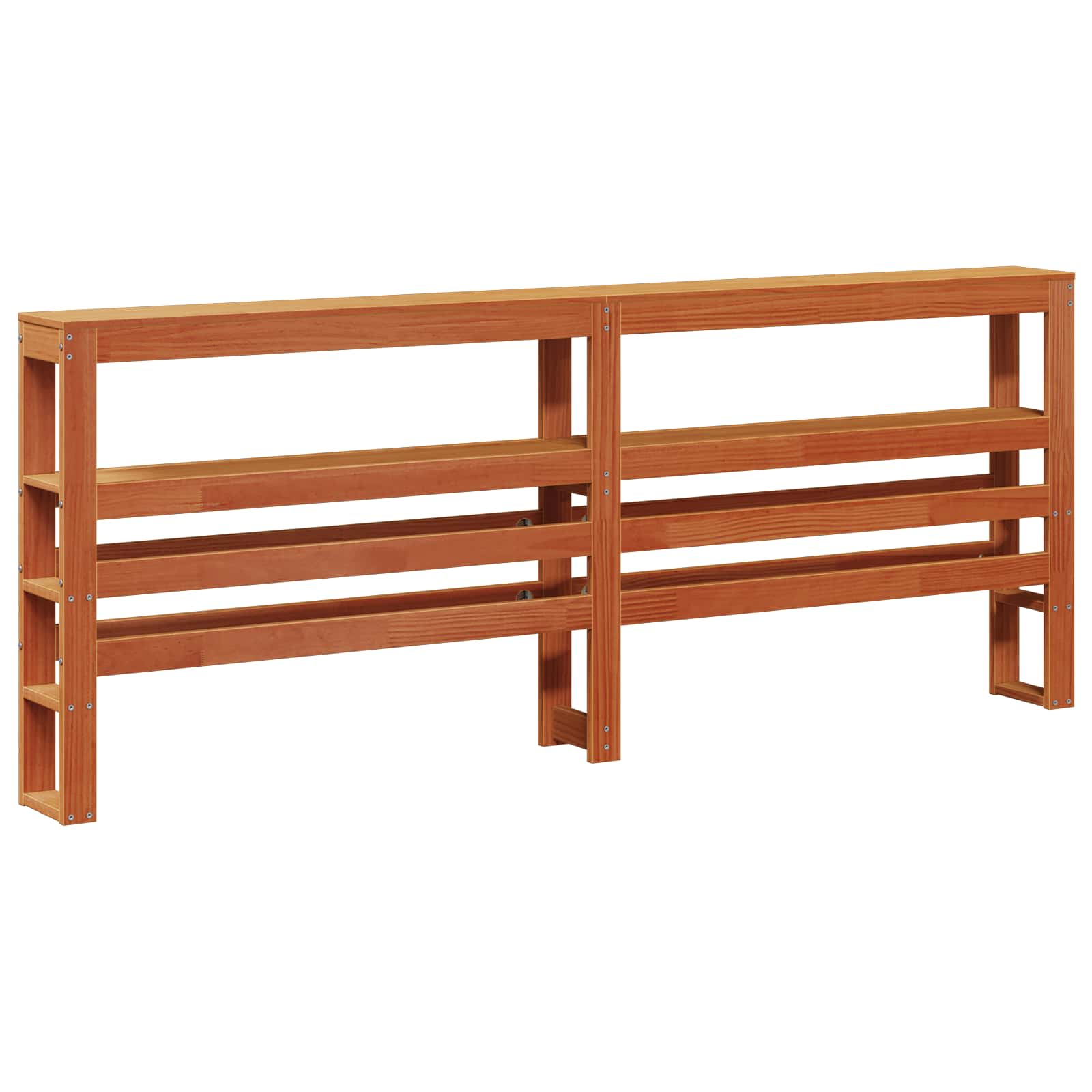 Cadre de lit, 2 pièces, en bois de pin massif, cire marron, pour la chambre - 4