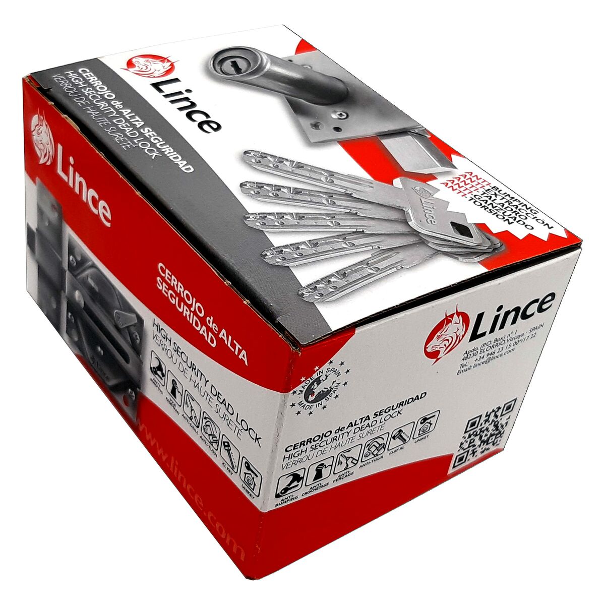 Verrou de sécurité LINCE 7930RHL finition laiton 50 mm - 5