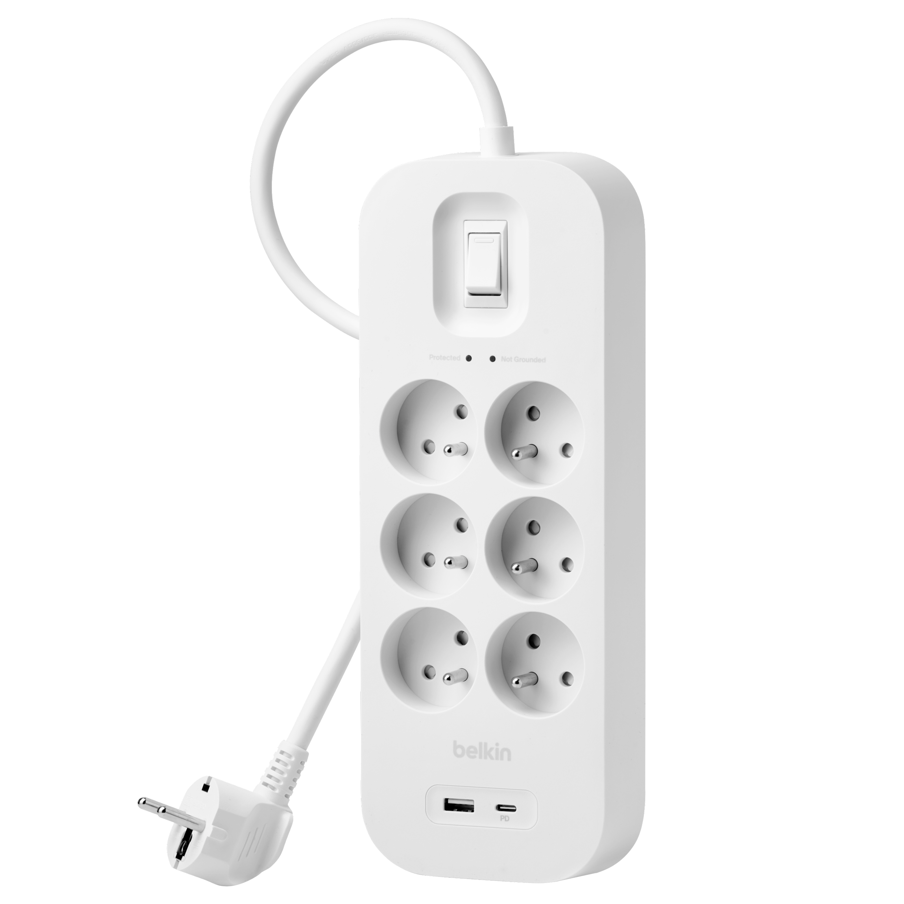 DEBFLEX - BLOC PARAFOUDRE 6 PRISES + USB TYPE A & C - 2