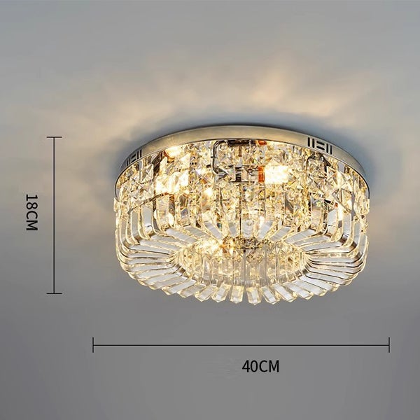 40-centymetrowy kryształowy żyrandol LED – nowoczesna lampa wpuszczana w sufit – żarówka 12 W o ciepłym świetle do dekoracji domu/restauracji - 2