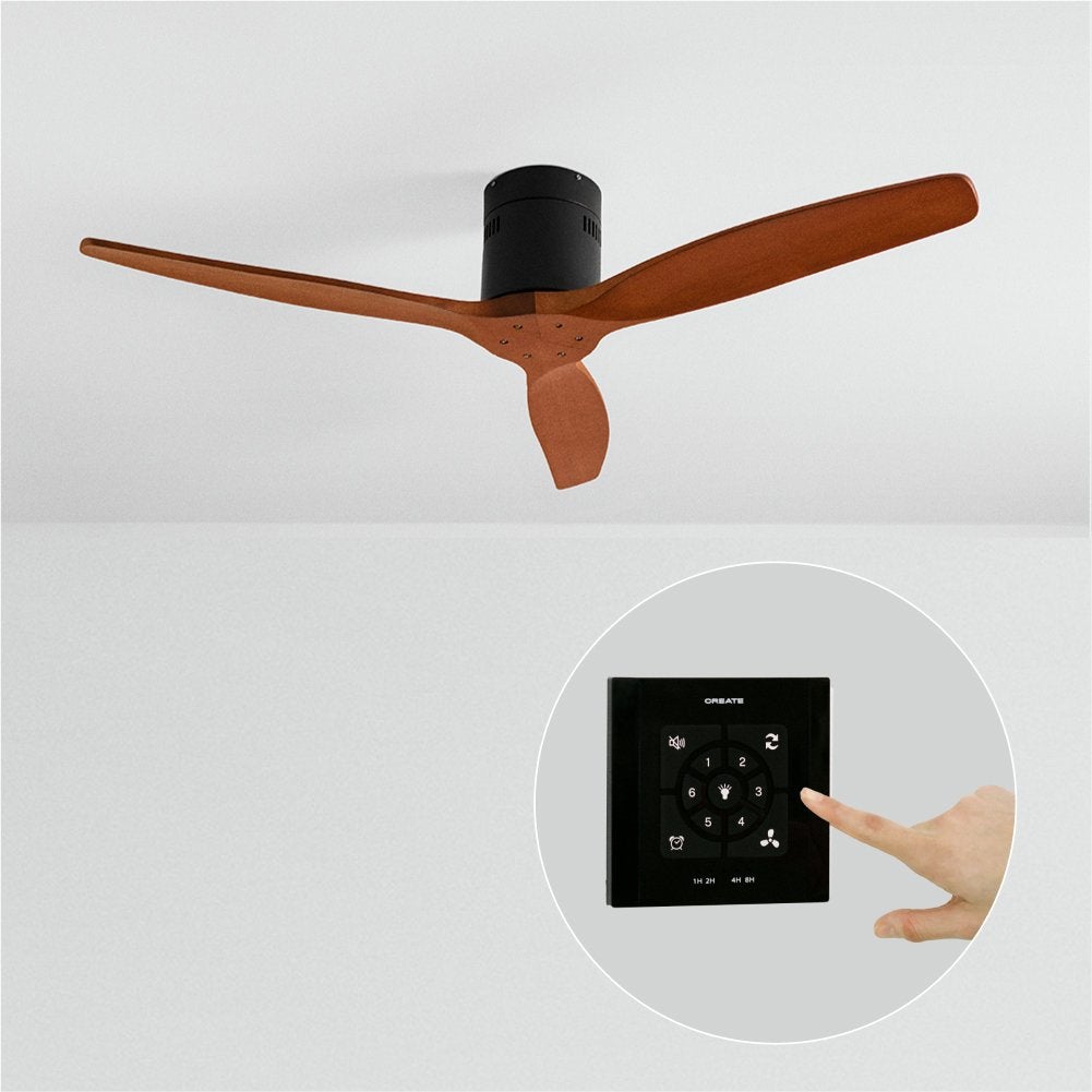CREATE - WIND CALM NATURAL WOOD - Wentylator sufitowy 40W cichy 100% drewno -