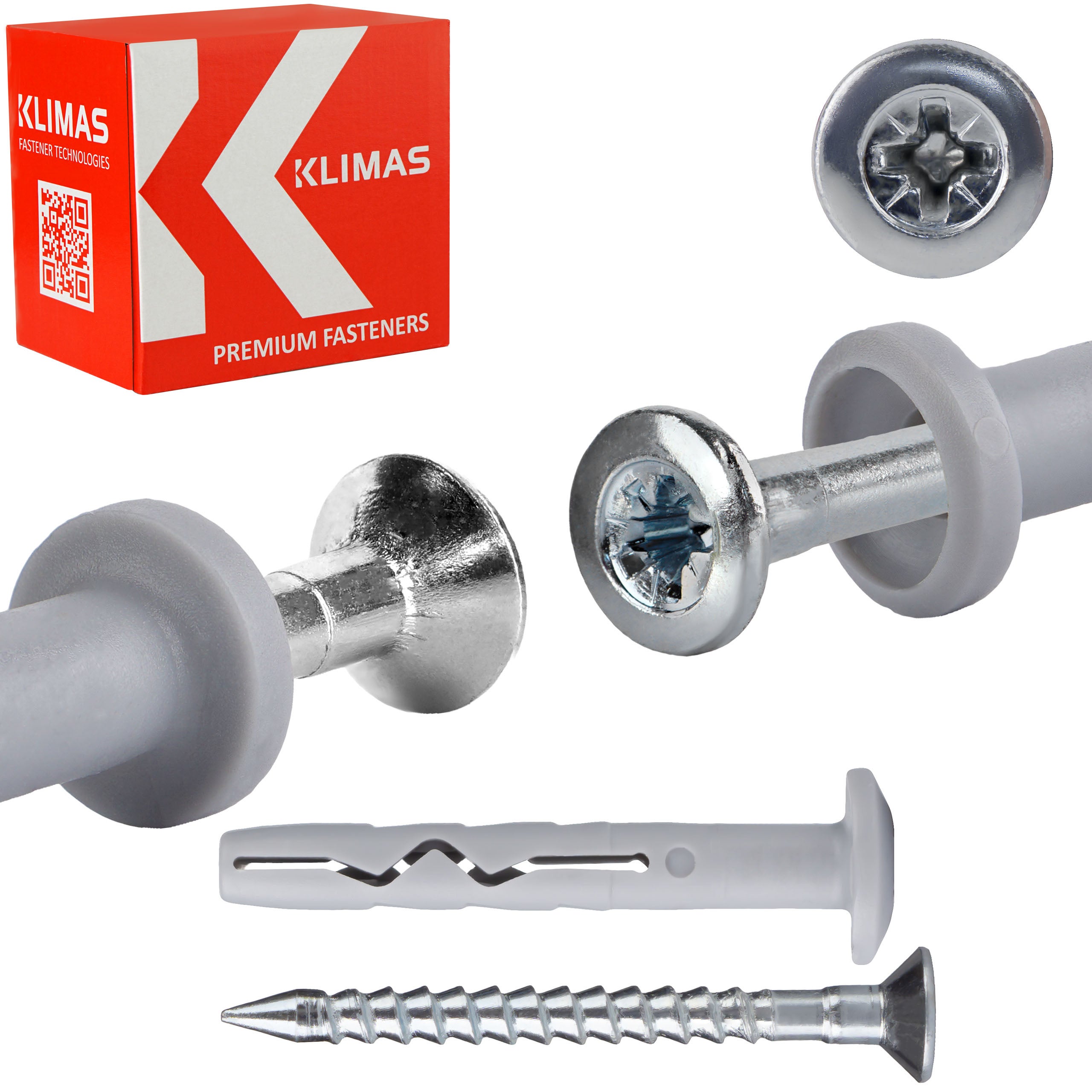 Kołki do wbijania Klimas SMK z kołnierzem nylonowe 6x60 mm 200szt