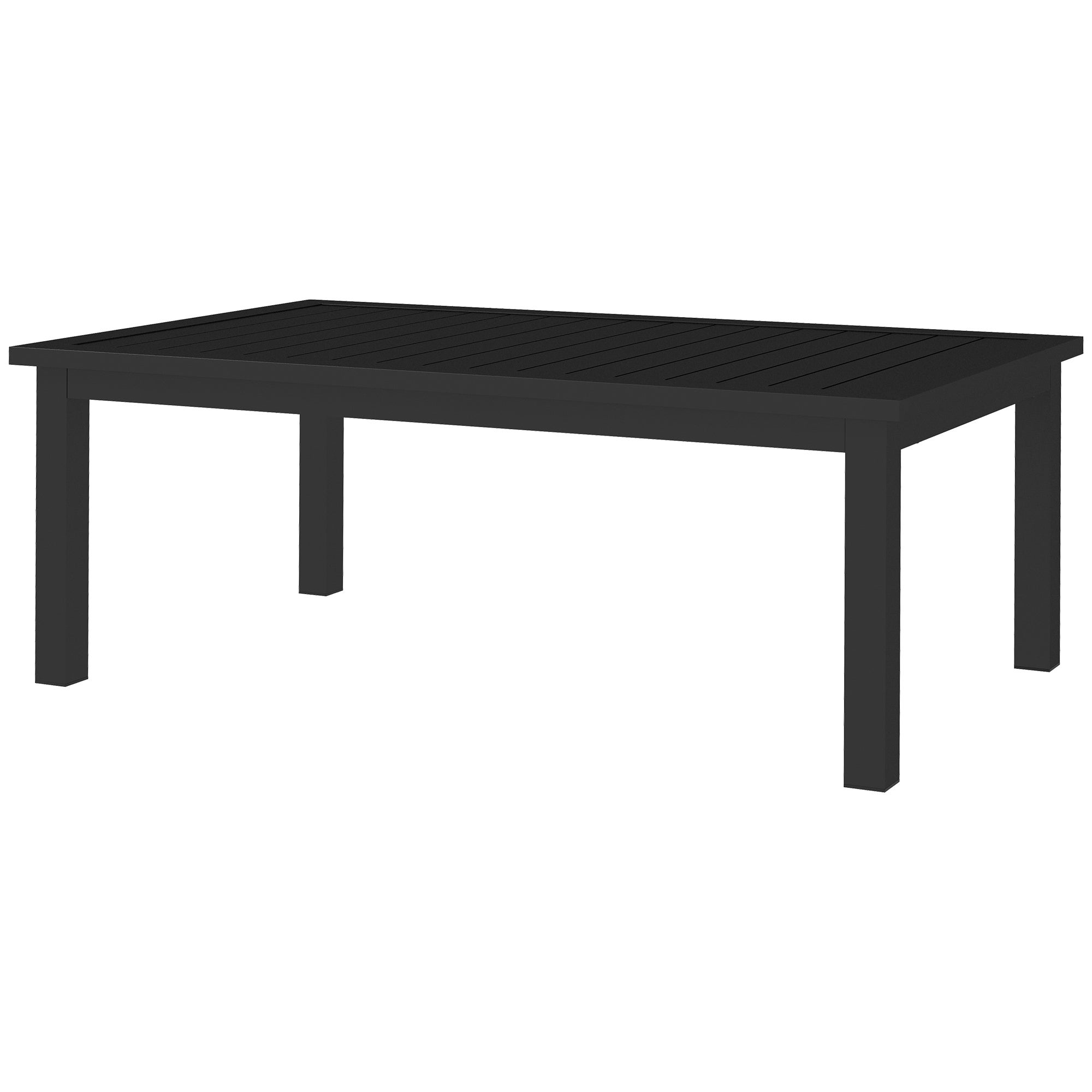 Table basse de jardin ovale en Aluminium Noir 3 places - 2
