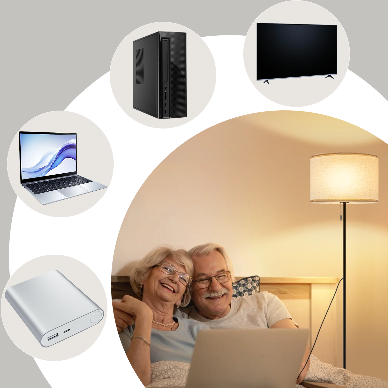 NETTLIFE Lampadaire LED à Intensité Variable Rétro Abat-jour En Tissu Pour Salon Avec Interrupteur à Tirette - 6