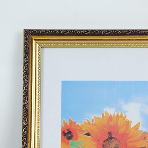 Nacnic Pack 4 Cadres en Bois MDF Doré et Verre Acrylique Protection et Présentation de Photographies, Tirages, Affiches, Chambre ou Bureau 13x18 cm - 9