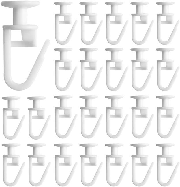 Lot De 100 Patins à Rideaux En X - Crochets Pour Rails De Rideaux 6mm - Blancs Dekohaken24