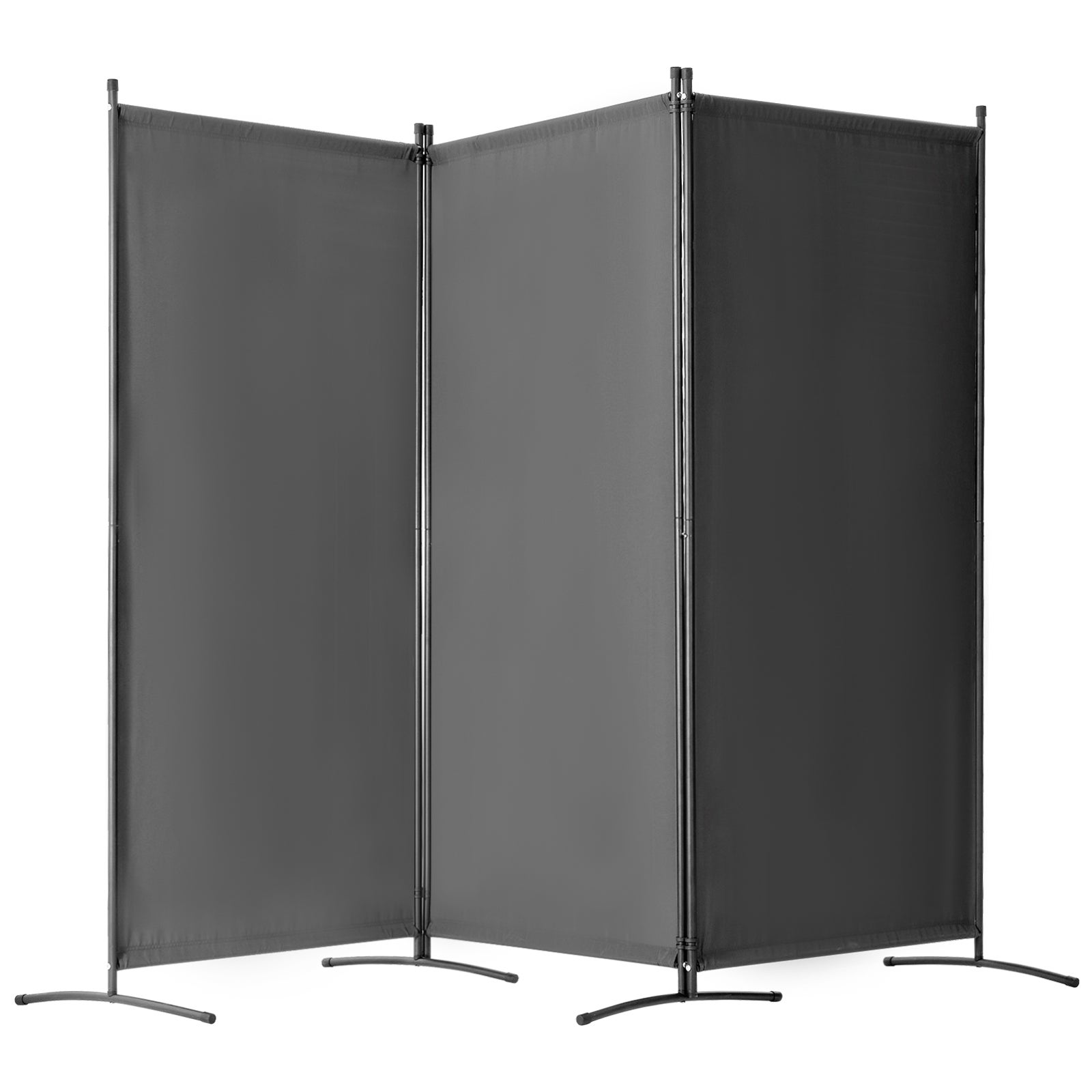 Séparateur pièce à 3 panneaux,SucceBuy paravent confidentialité pliable,cloison portable pour bureau,chambre à coucher,bureau,gris,autoportant - 9