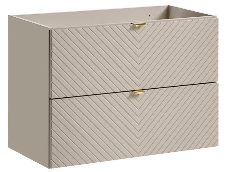 Szafka łazienkowa VIVA 80 cm kaszmirowa frezowany front 2 szuflady