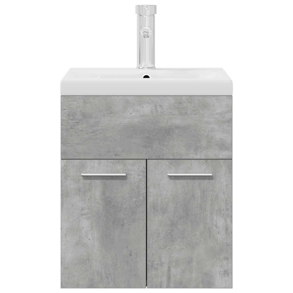 Armoire de lavabo salle de bain design moderne murale 41 x 38,5 x 46 cm espace de rangement en bois d'ingénierie gris bé - 2