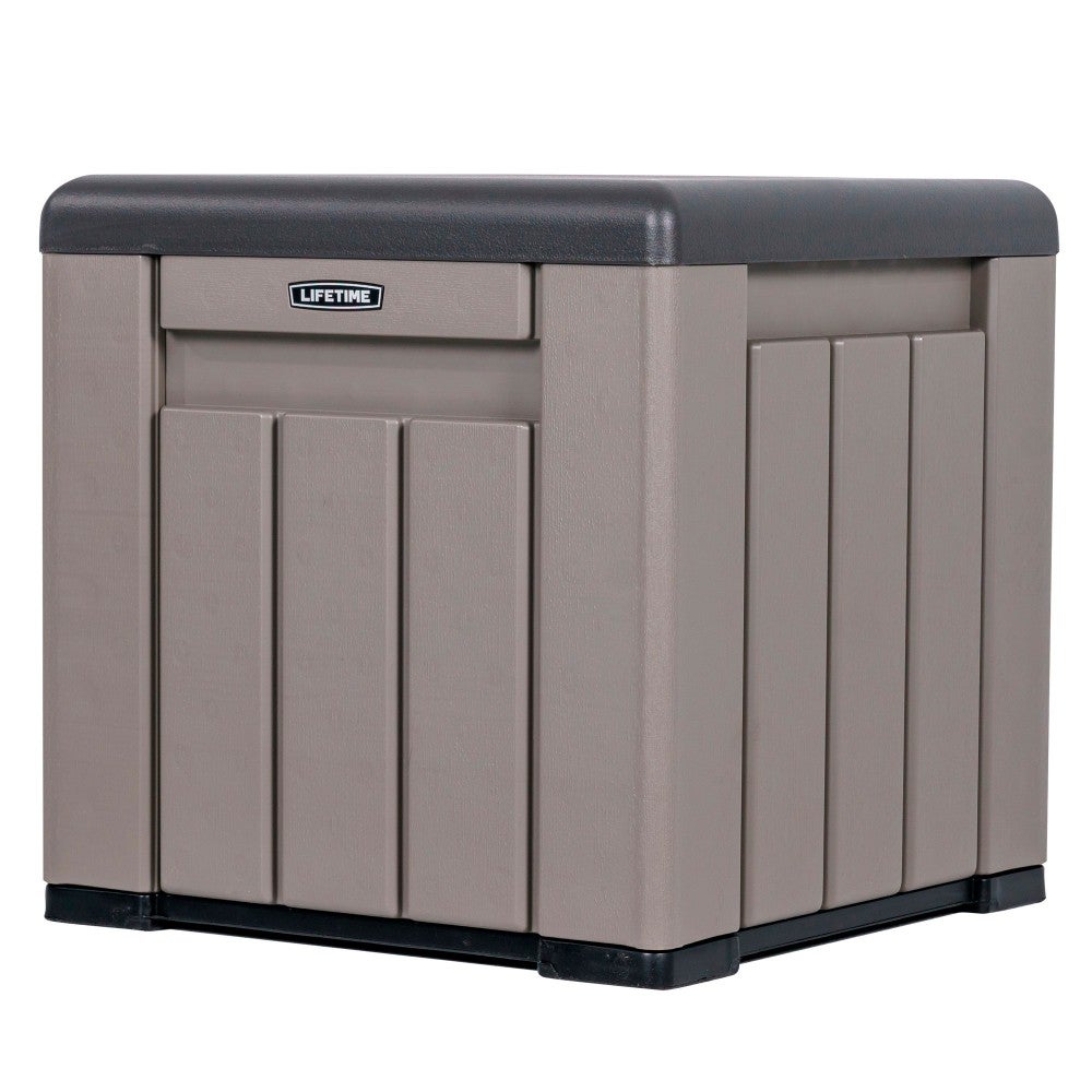 Baúl exterior ultrarresistente gris c/tapa desmontable lifetime