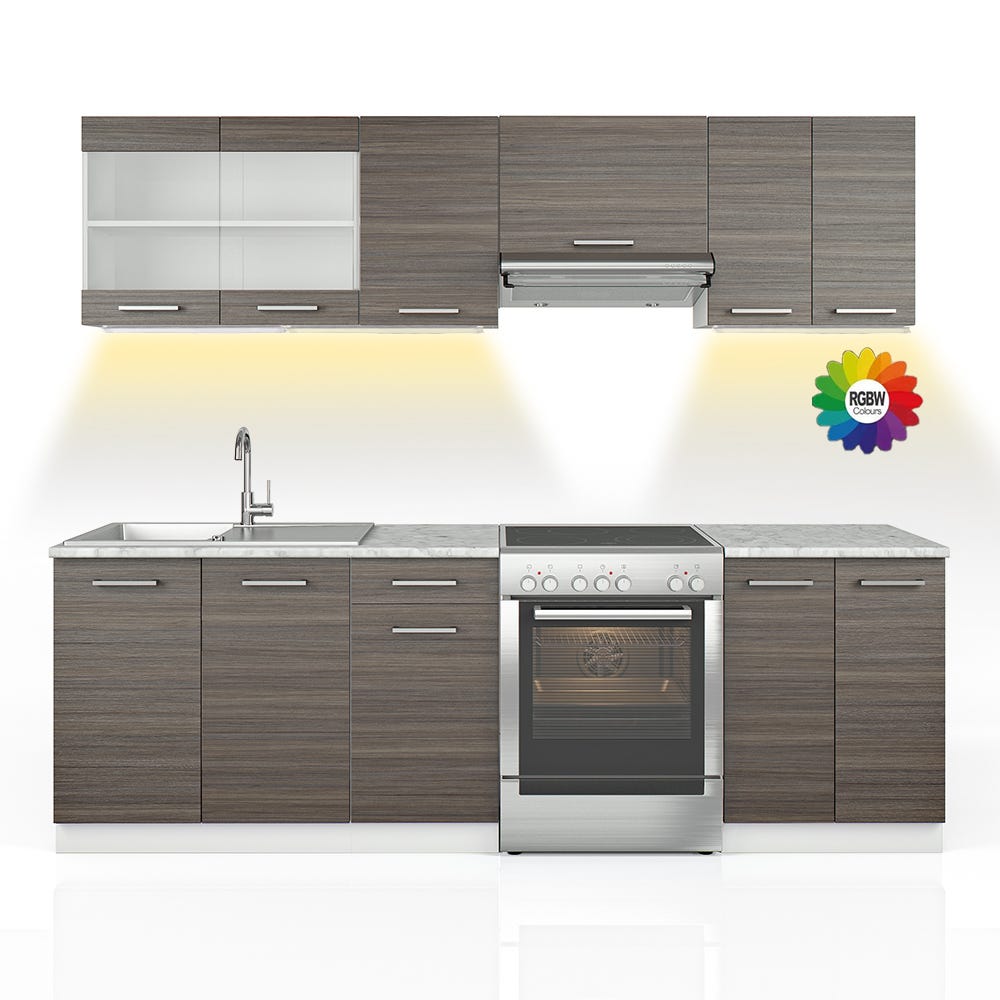 Vicco Ligne de cuisine R-Line, Anthracite brillant/blanc, 200cm sans plan de travail | Leroy Merlin Vicco Ligne de cuisine R-Line, Anthracite brillant/blanc, 200cm sans plan de travail | Leroy Merlin