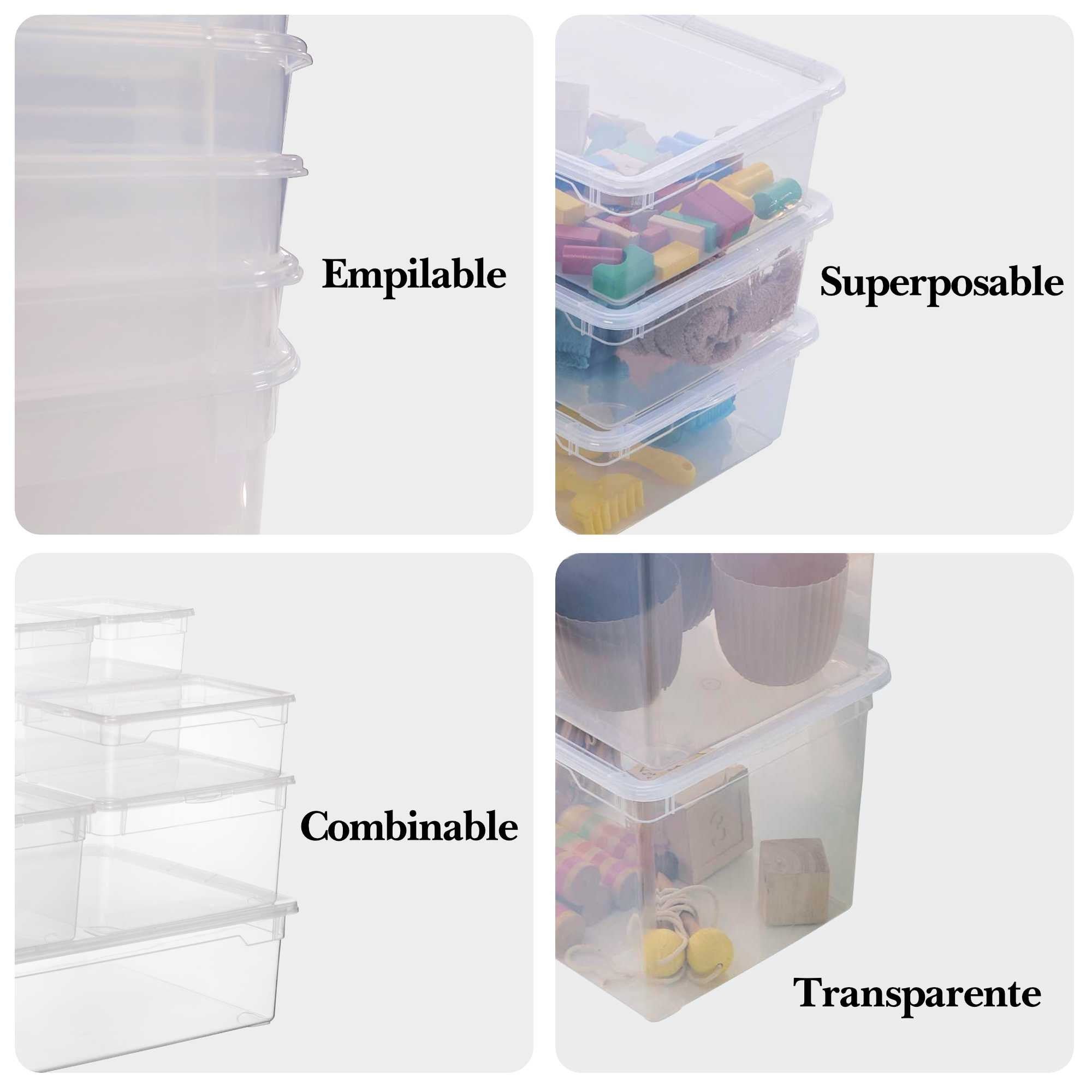 Lot de 10 boîtes de rangement en plastique transparent 18L avec couvercle CLEAR BOX - 3