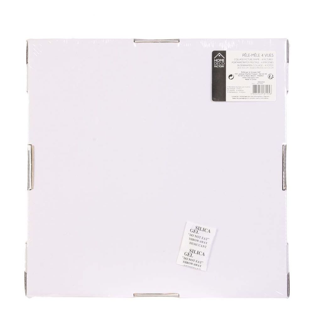 Cadre photo pêle-mêle 4 photos marron blanc - 5