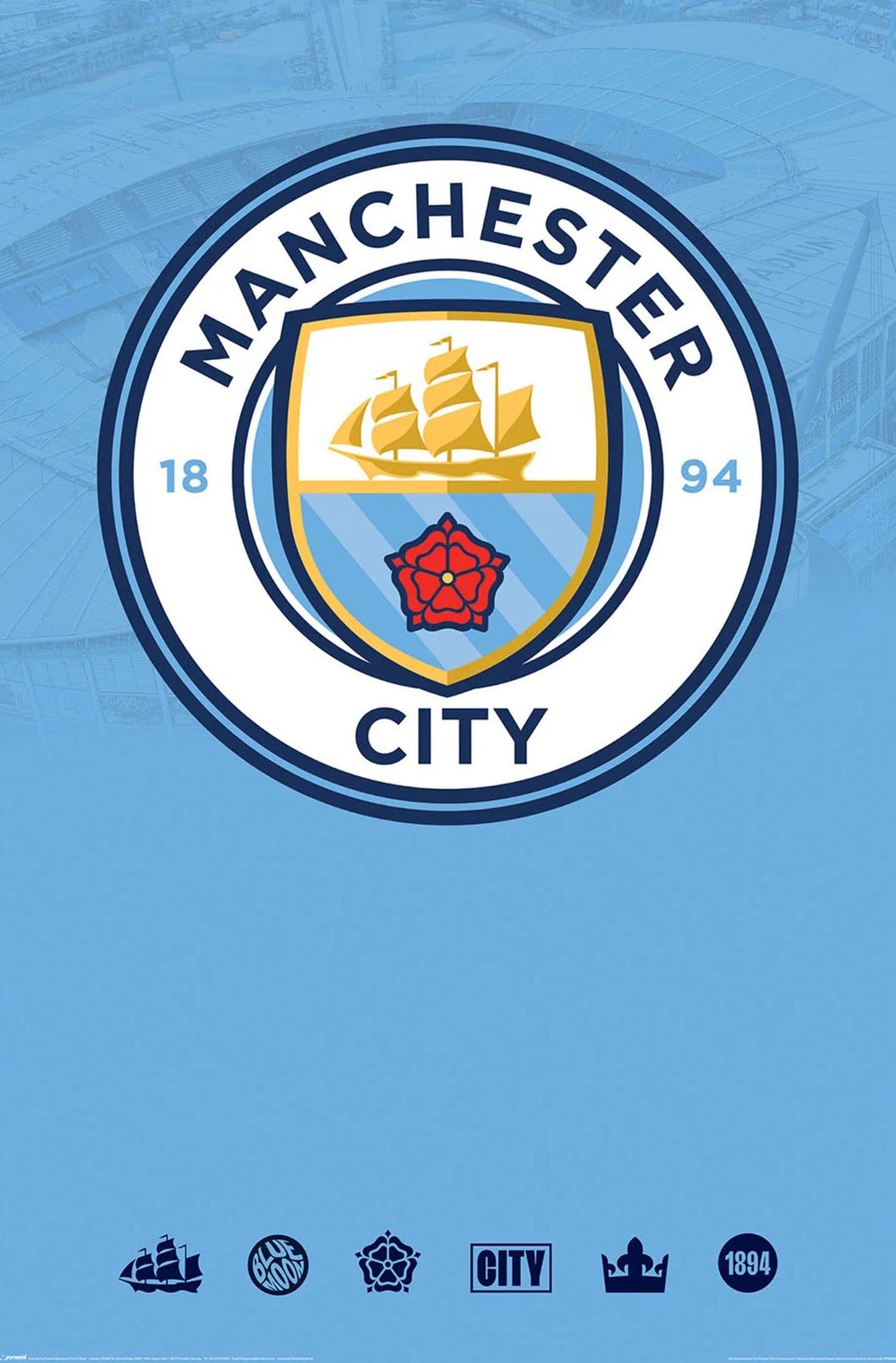 Poster Manchester City Club Crest 61x91.5cm | Leroy Merlin