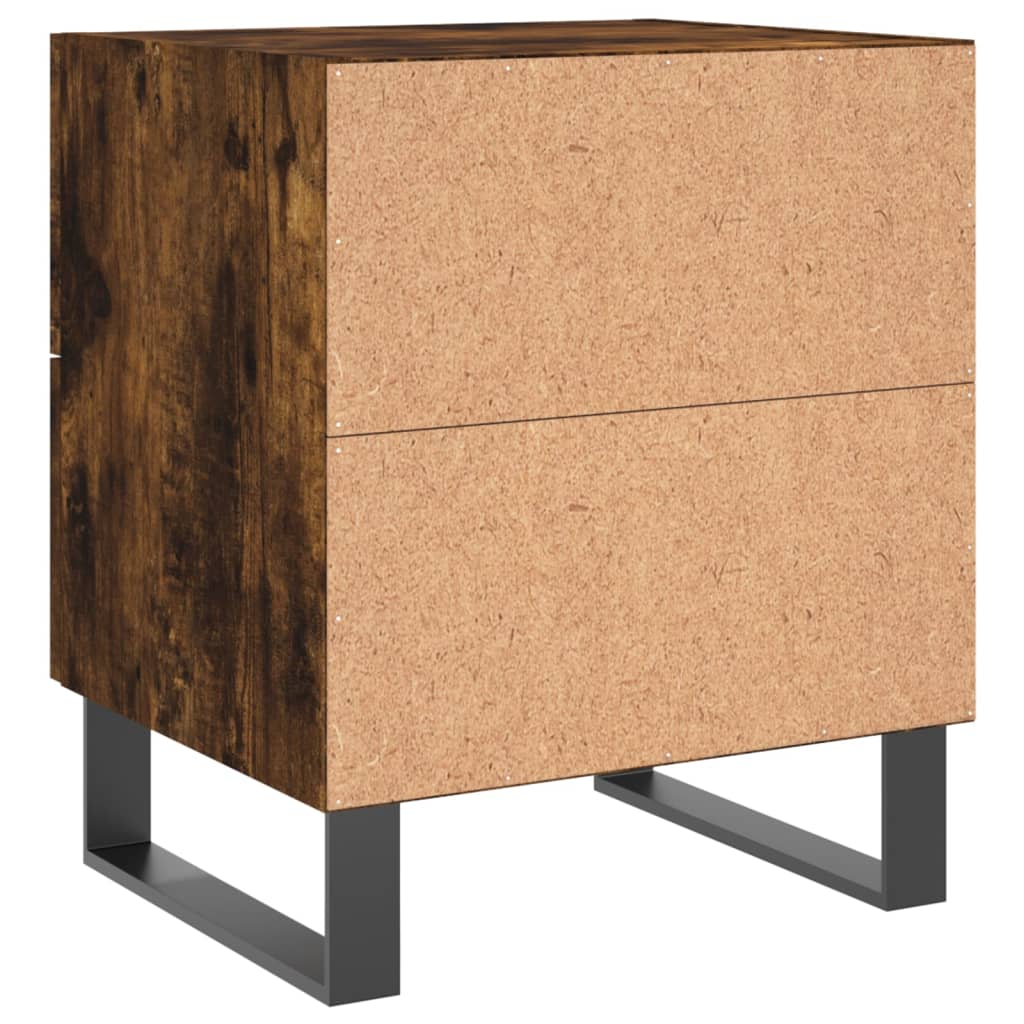 Maison Exclusive - Tables de chevet 2pcs chêne fumé 40x35x47,5cm bois d’ingénierie - 9