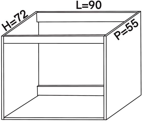 Meuble Bas Évier Encastrable L90 H72 P55 sans Portes Blanc - 3