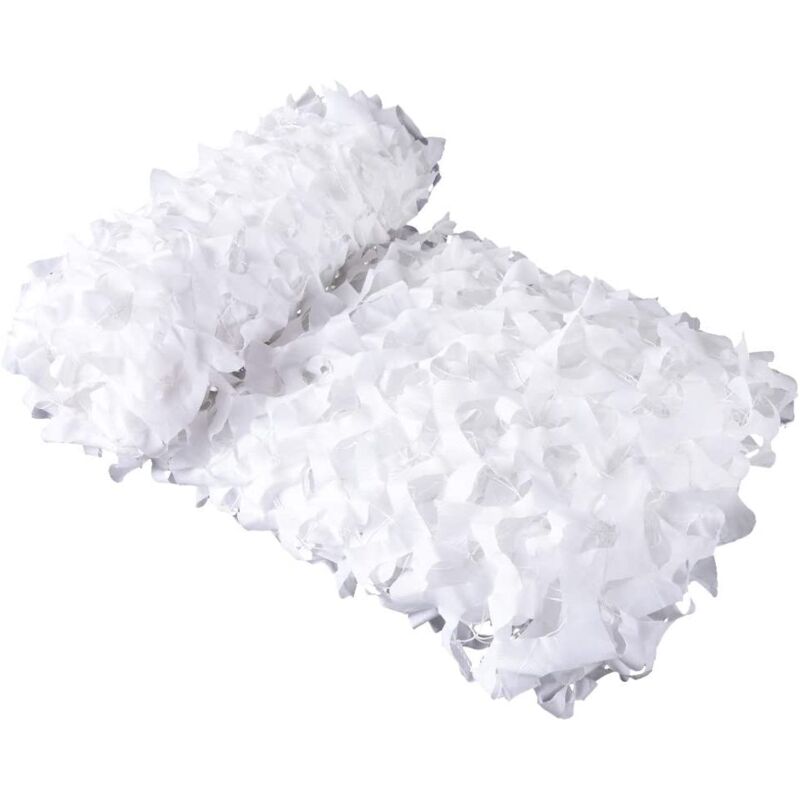 Biała siatka maskująca, prostokątna tkanina zacieniająca, parasol maskujący 1,5x5 m