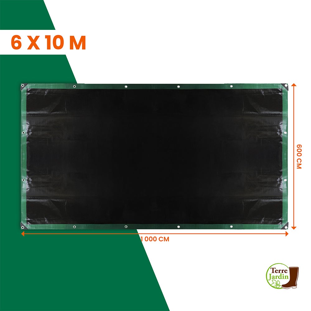 Bâche de Protection Extérieur - Bâche Résistante, Polyéthylène 240 g/m², Anti UV - 6 x 10 - Vert - 6