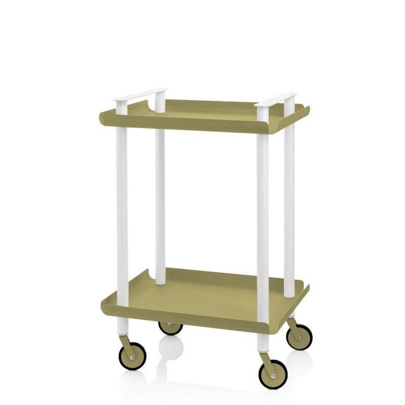 Carrello da Cucina/Portaoggetti in metallo con 2 ripiani, struttura bi