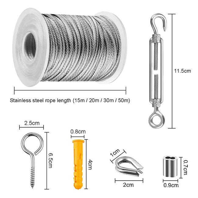 Câble Acier Carbone Galvanisé VEVOR, 6,35 mm x 76,2 m Cable Métallique Fil Tressé pour Système de Garde-corps de Terrasse, Treillis de Jardin, avec Ga | Leroy Merlin Câble Acier Carbone Galvanisé VEVOR, 6,35 mm x 76,2 m Cable Métallique Fil Tressé pour Système de Garde-corps de Terrasse, Treillis de Jardin, avec Ga | Leroy Merlin