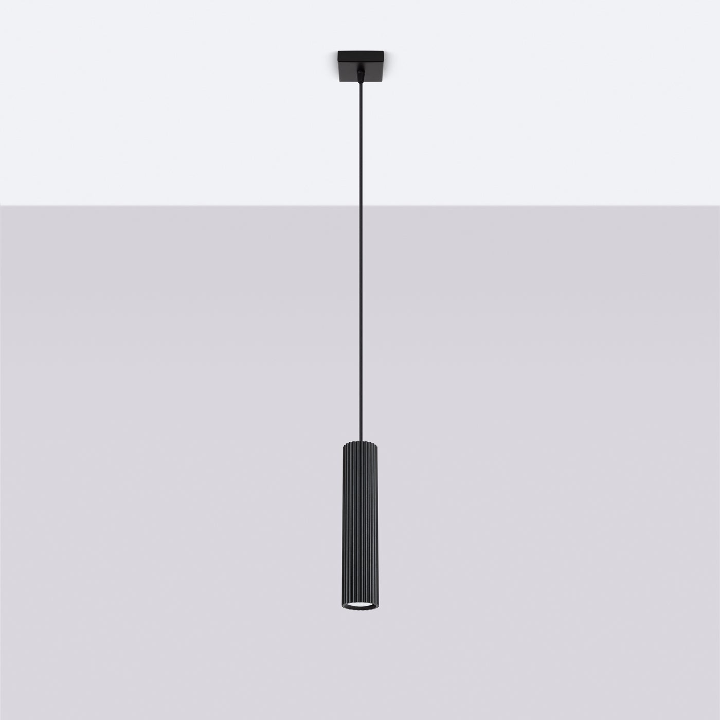 Lampa wisząca GLOOW 1 czarny LED 4000K - 8x8x118cm Sollux