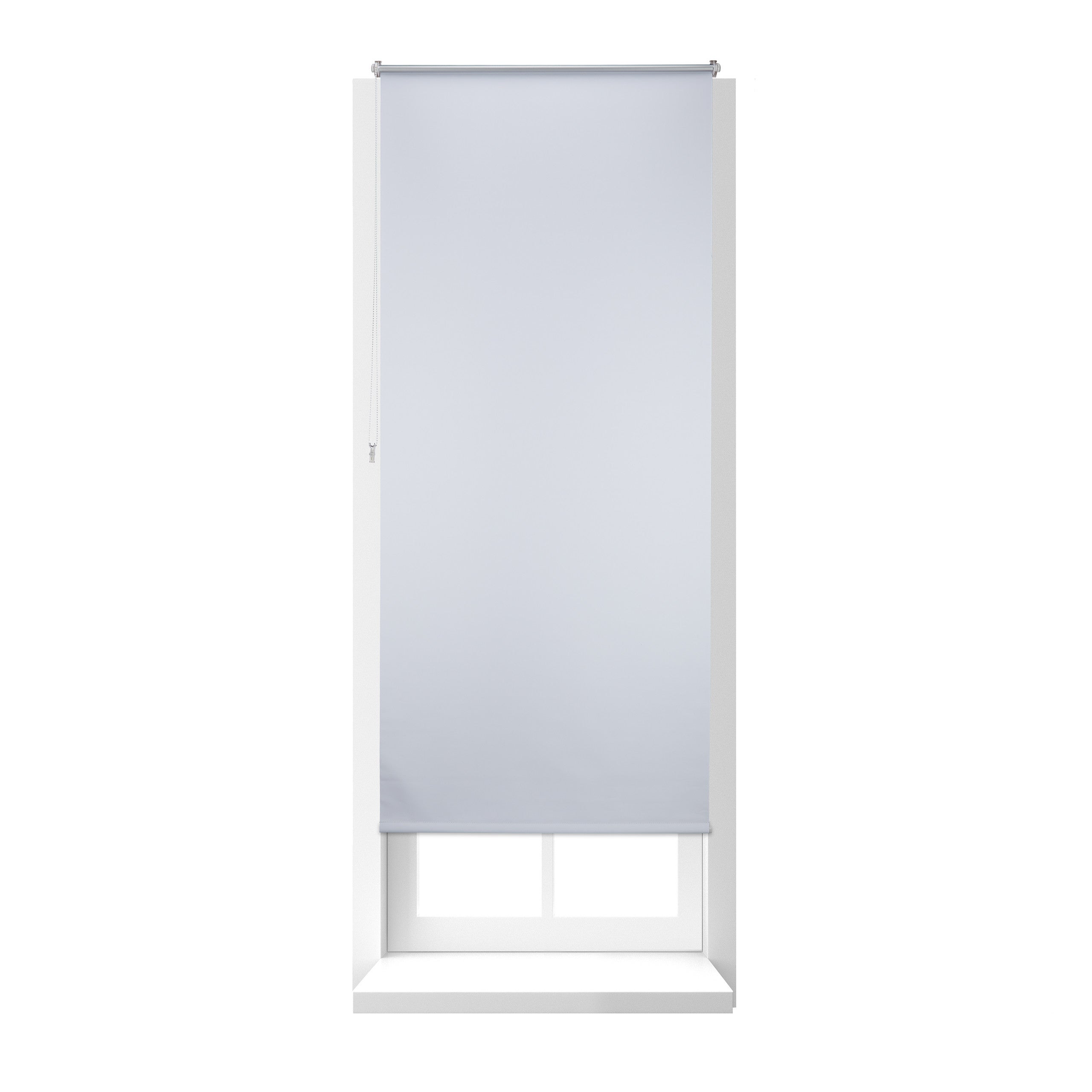 Relaxdays estor opaco enrollable sin taladrar, tela-aluminio, ancho tejido 86 cm, 90 x 210 cm, blanco