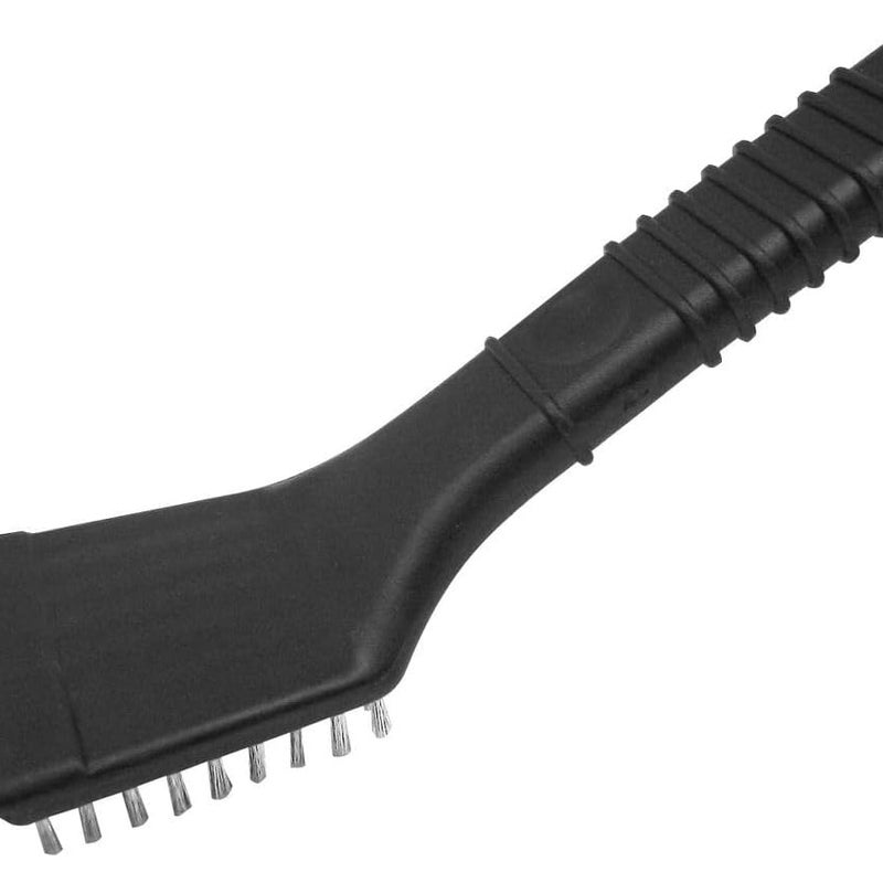 Szczotka do grilla i skrobak do patelni 2 w 1, stal nierdzewna, mosiądz i tworzywo sztuczne, długość 22 cm