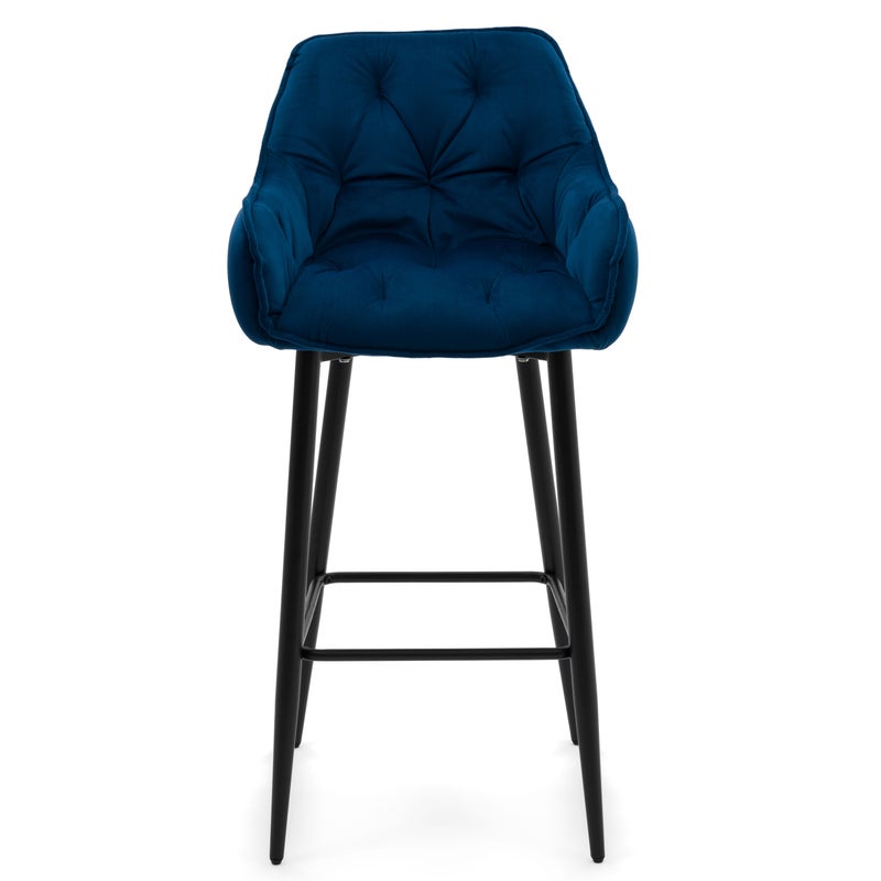 Hoker tapicerowany welurowy do salonu jadalni barowy SIENA granatowy