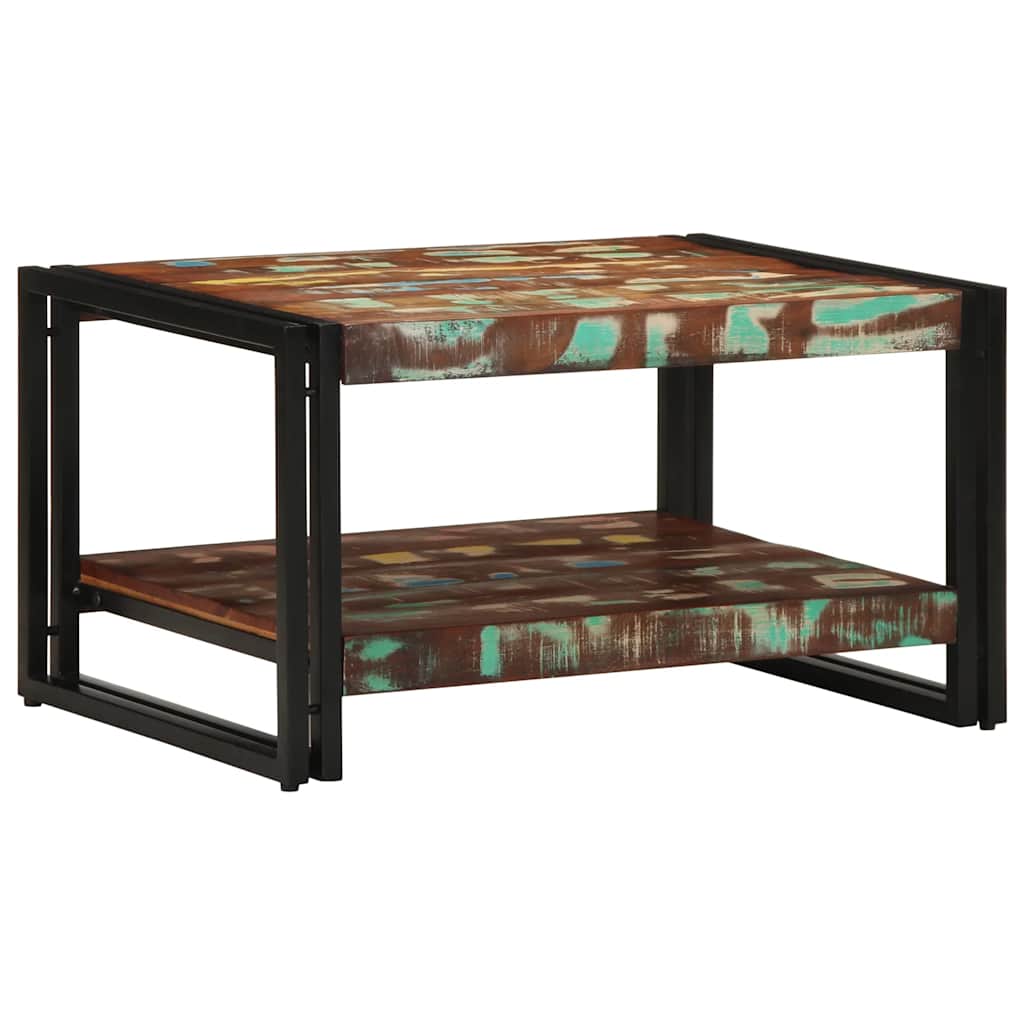 Stolik kawowy wielokolorowy 70x50x38 cm lite drewno odzyskane vidaXL