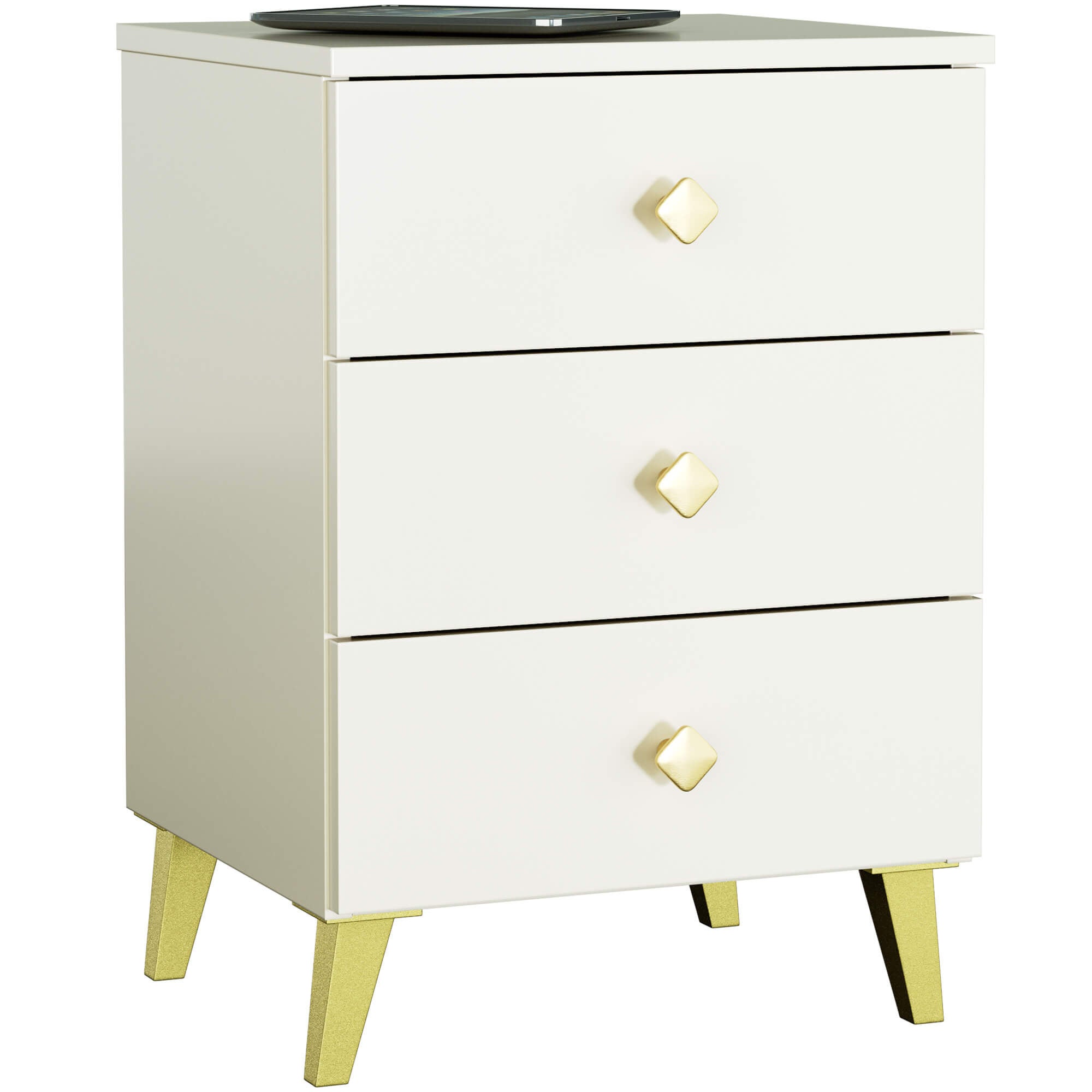 Szafka nocna AKORD MOBI Kaszmir 40 cm 3 szuflady kolor Kaszmir mat 40x37x58 cm
