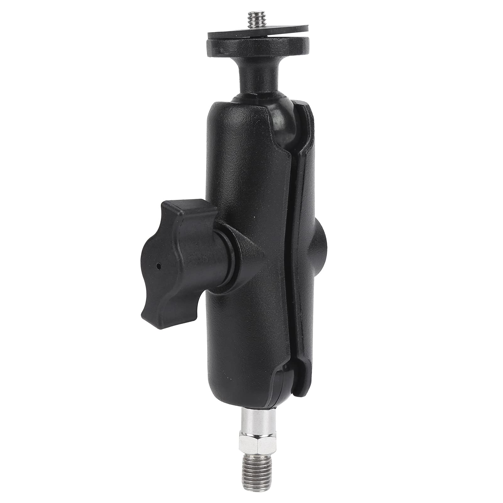 Support De Guidon Caméra à Double Rotule 360° – Bras 22,5 Cm, Pince 16-40 Mm, Adaptateur 1/4-20 – Compatible GoPro, Insta360, RAM B – Vélo, Moto, VTT