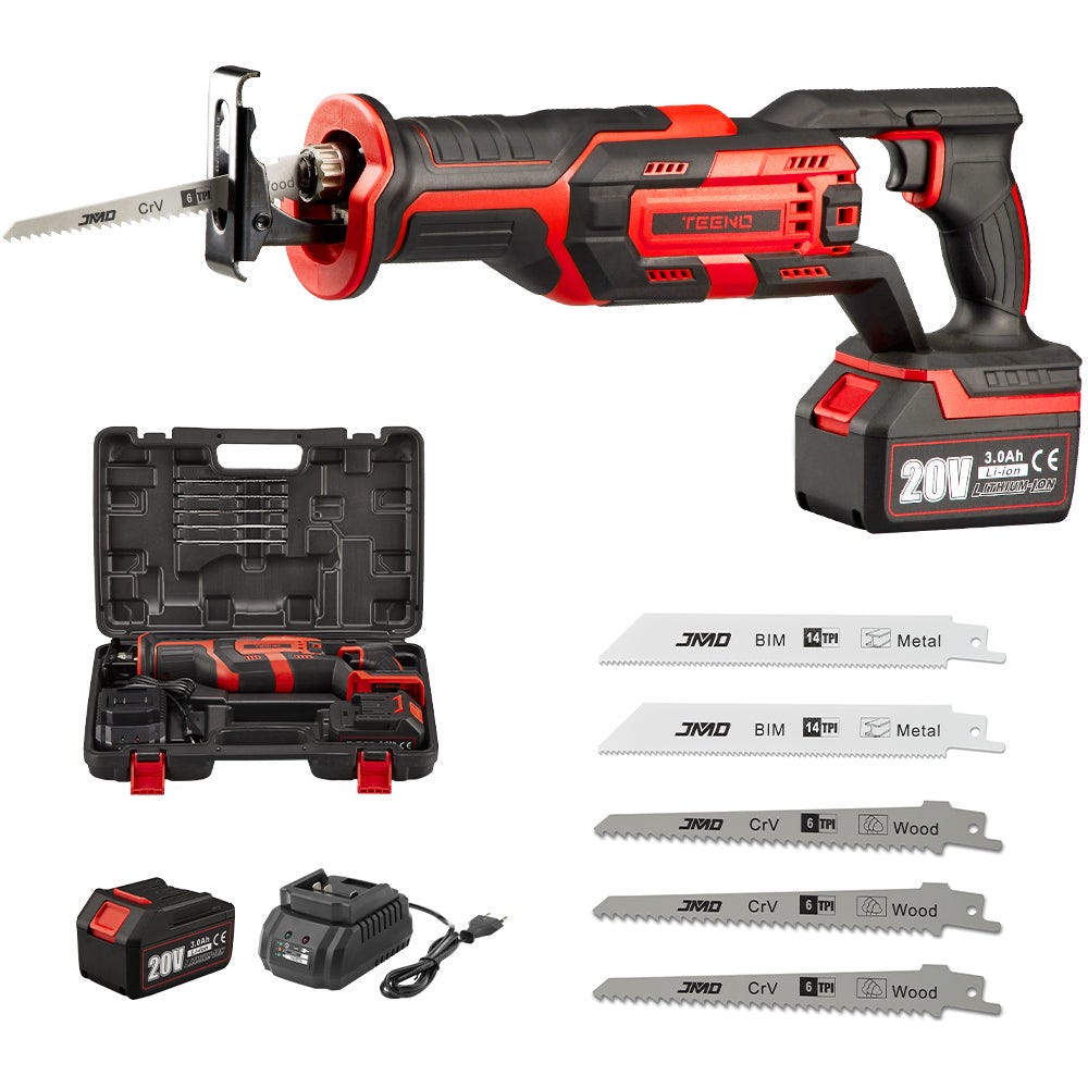 Fil 4383 Teeno Scie Sabre sans fil ,20V Scie Sabre à Batterie, 5×Lames de Scie ...