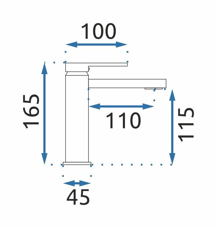 Bateria Umywalkowa REA VERSO Złota Szczotkowana Niska - 5