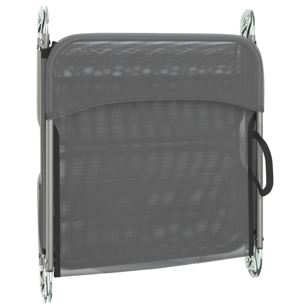 Lot de 2 Chaises longues | Bain de soleil | Transat de relaxation pliables gris textilène et acier CFW599823 - 8
