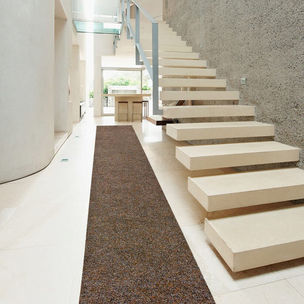 Tapis Coureur Au Mètre H50 Cm Antidérapant Moquette Entrée Boutique Marron - 4