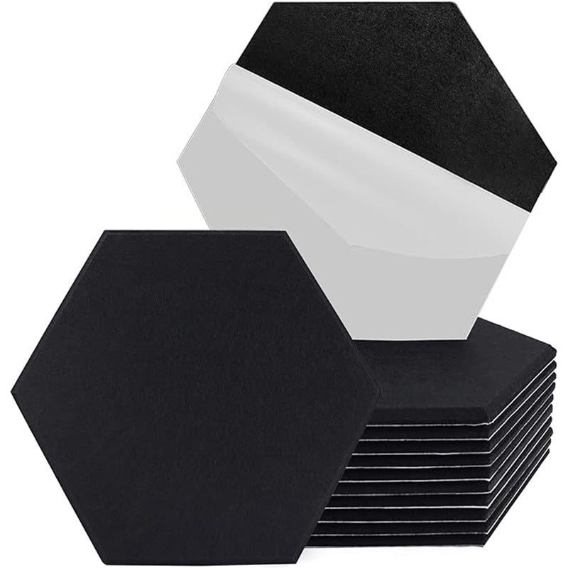 12 szt. Samoprzylepnych paneli akustycznych, pianka akustyczna o wysokiej gęstości, sześciokątne panele dźwiękochłonne, izolacja akustyczna, czarny