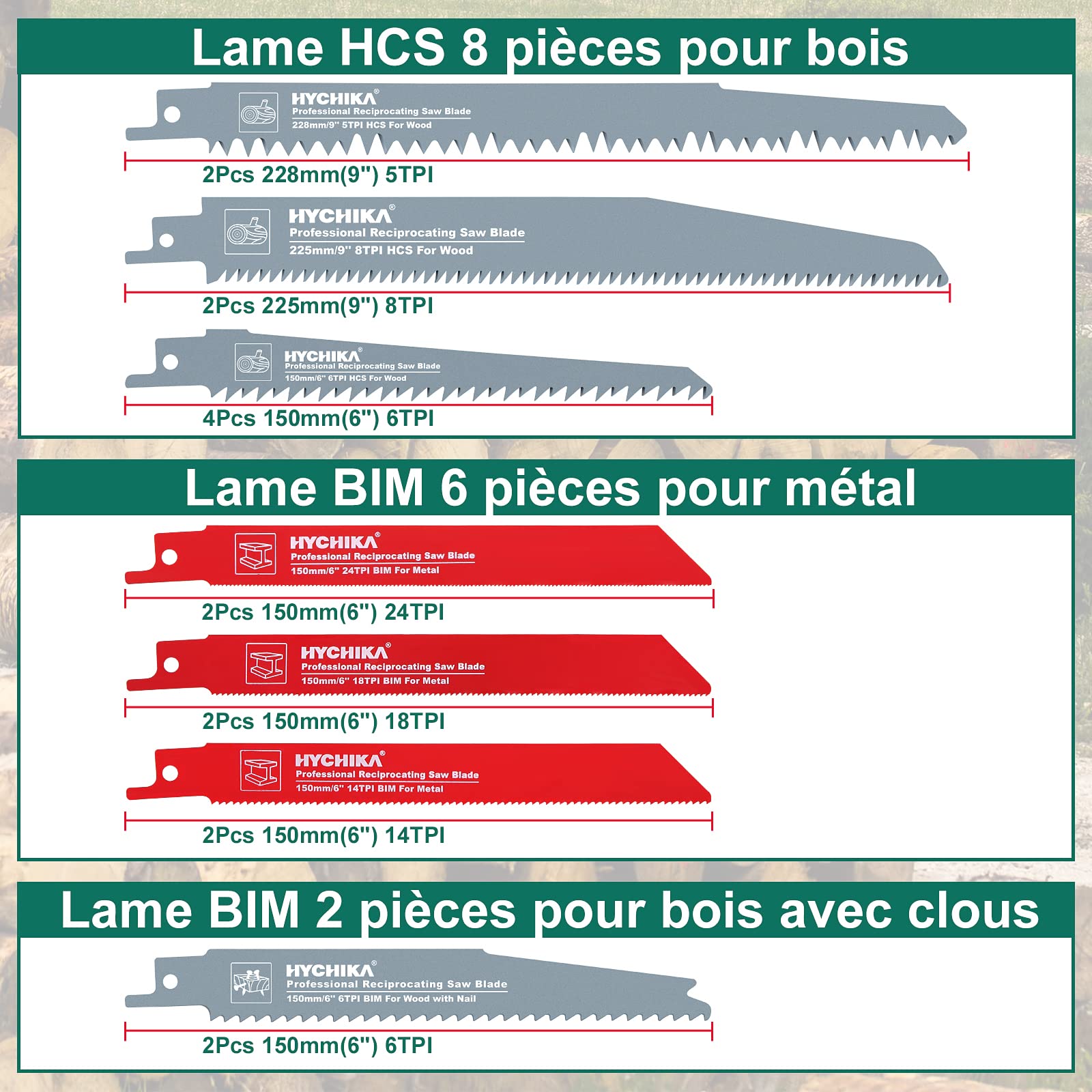 Set 16 Lame Sega A Gattuccio HYCHIKA - Per Metallo, Legno, Plastica, Con Scatola Portatile - Foto 11