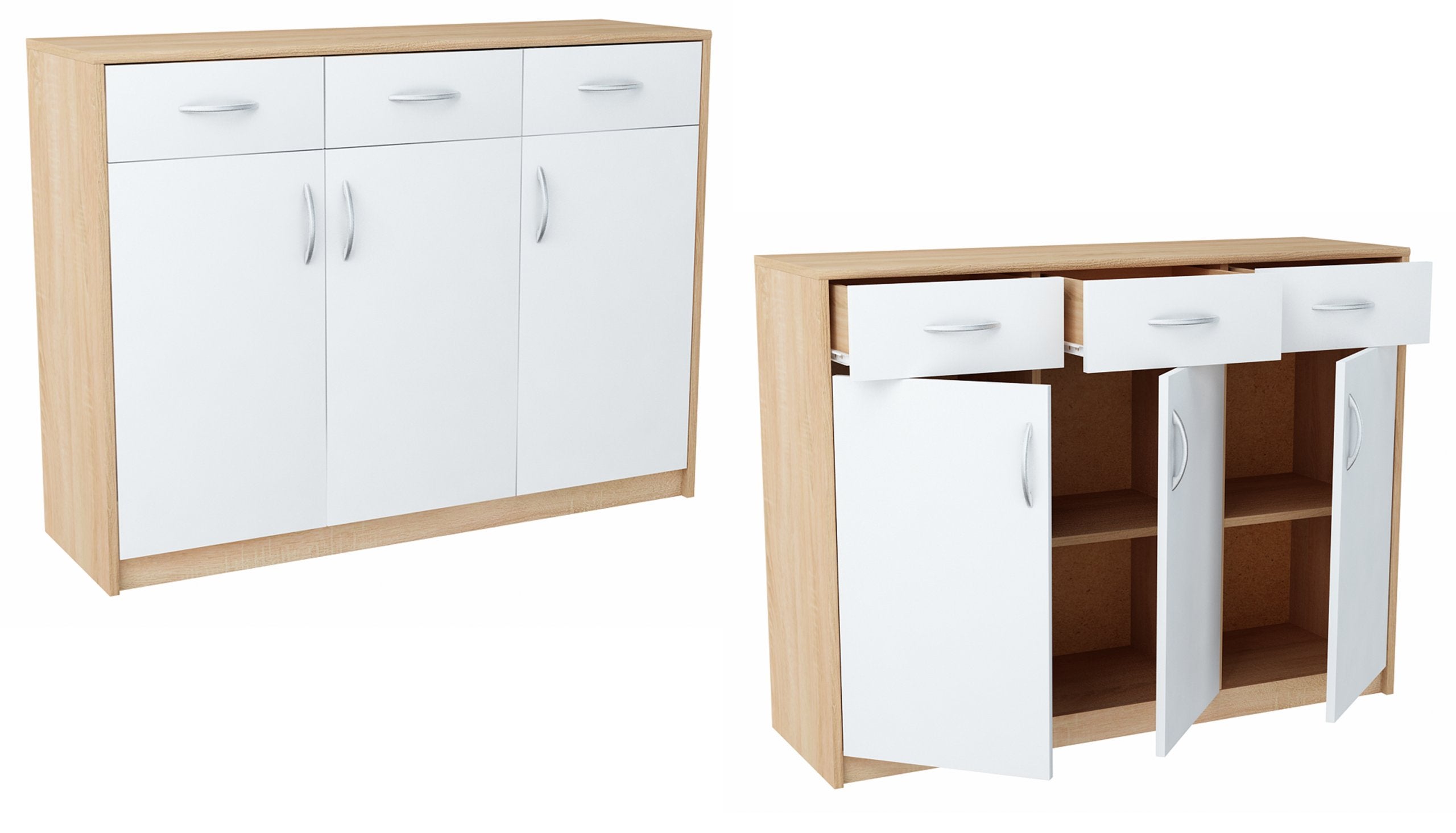 Komoda szafka 3D3S BIAŁY-SONOMA 110cm szuflady - 3