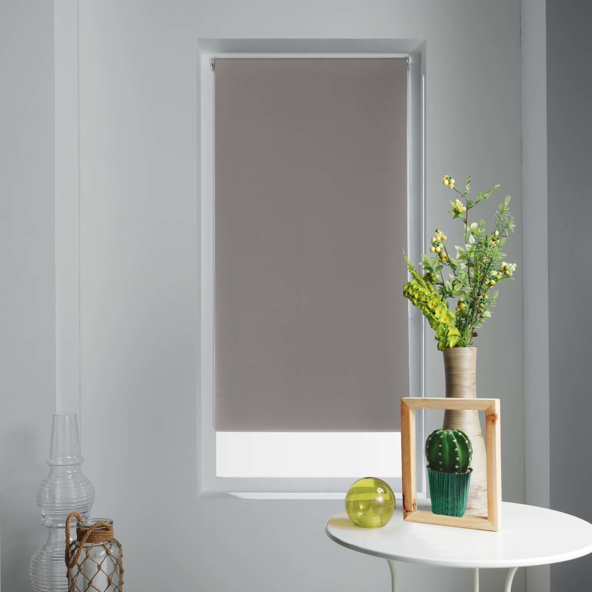 Store Enrouleur Occultant Uni et Coloré - Taupe - 60x180 cm - Polyester - 2