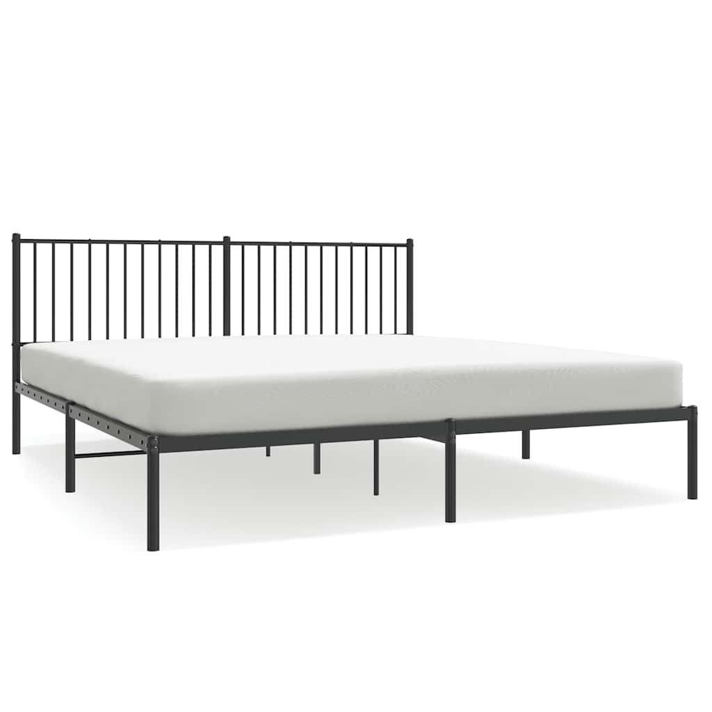 Łóżko Metalowe Czarne Rama Łóżka Ze Stelażem Do Pokoju Sypialni 183x213 cm