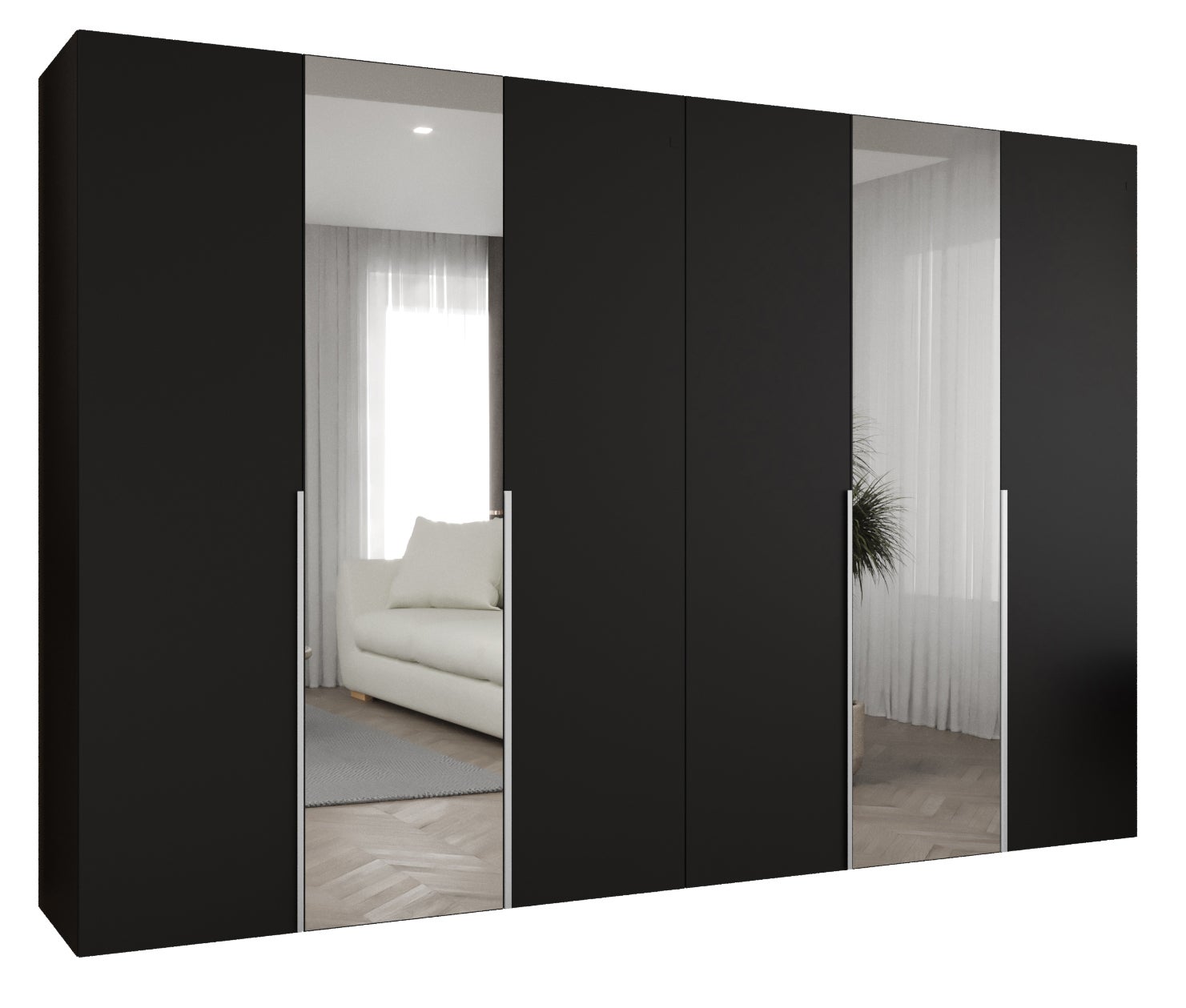 Szafa uchylna otwierana Alicante 2 300 x 52 x 202 cm czarny + u. kaszmir Abiks Meble