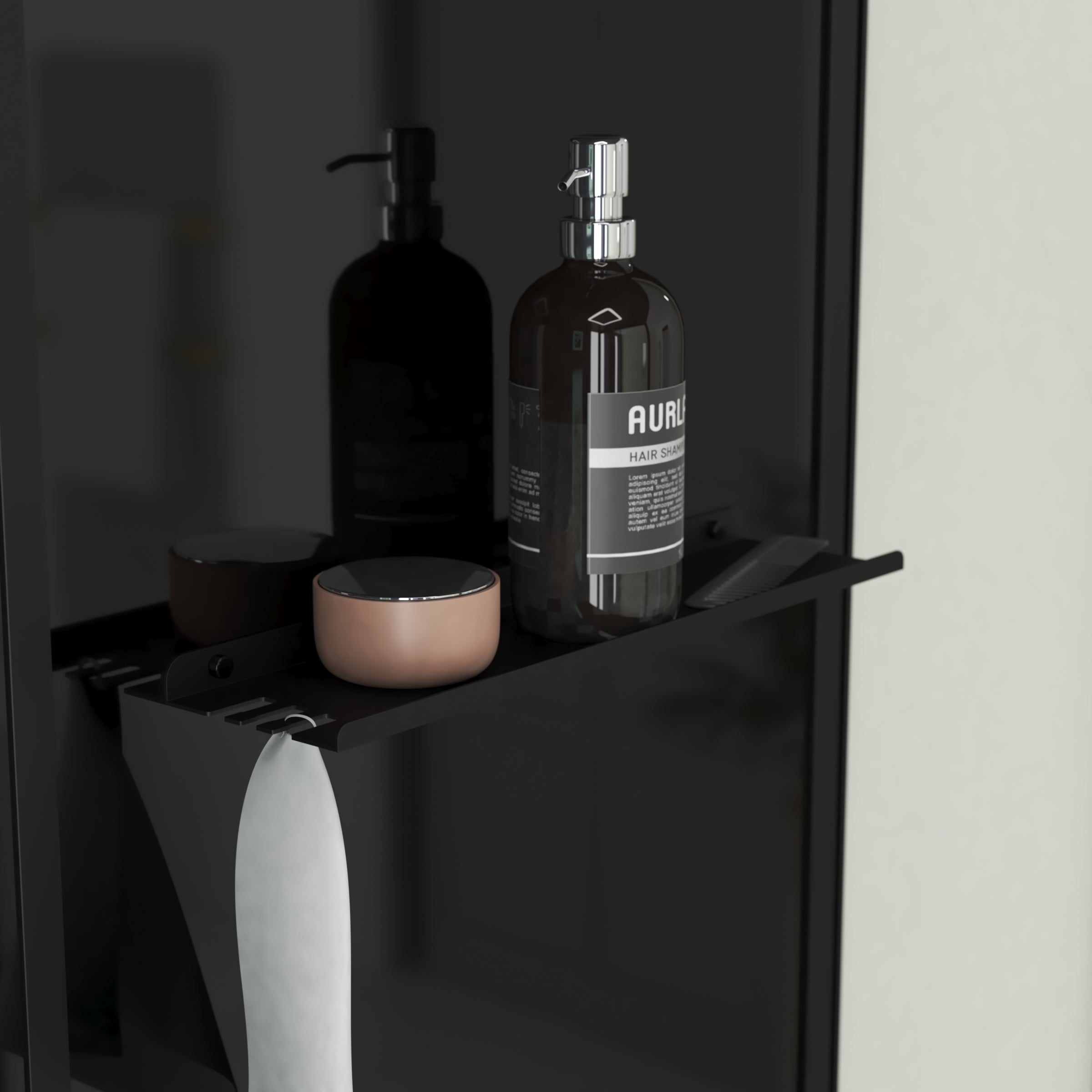 Cabina doccia idromassaggio 140x85x218 cm - Porta scorrevole - Pannelli e Profili Nero opaco - 8