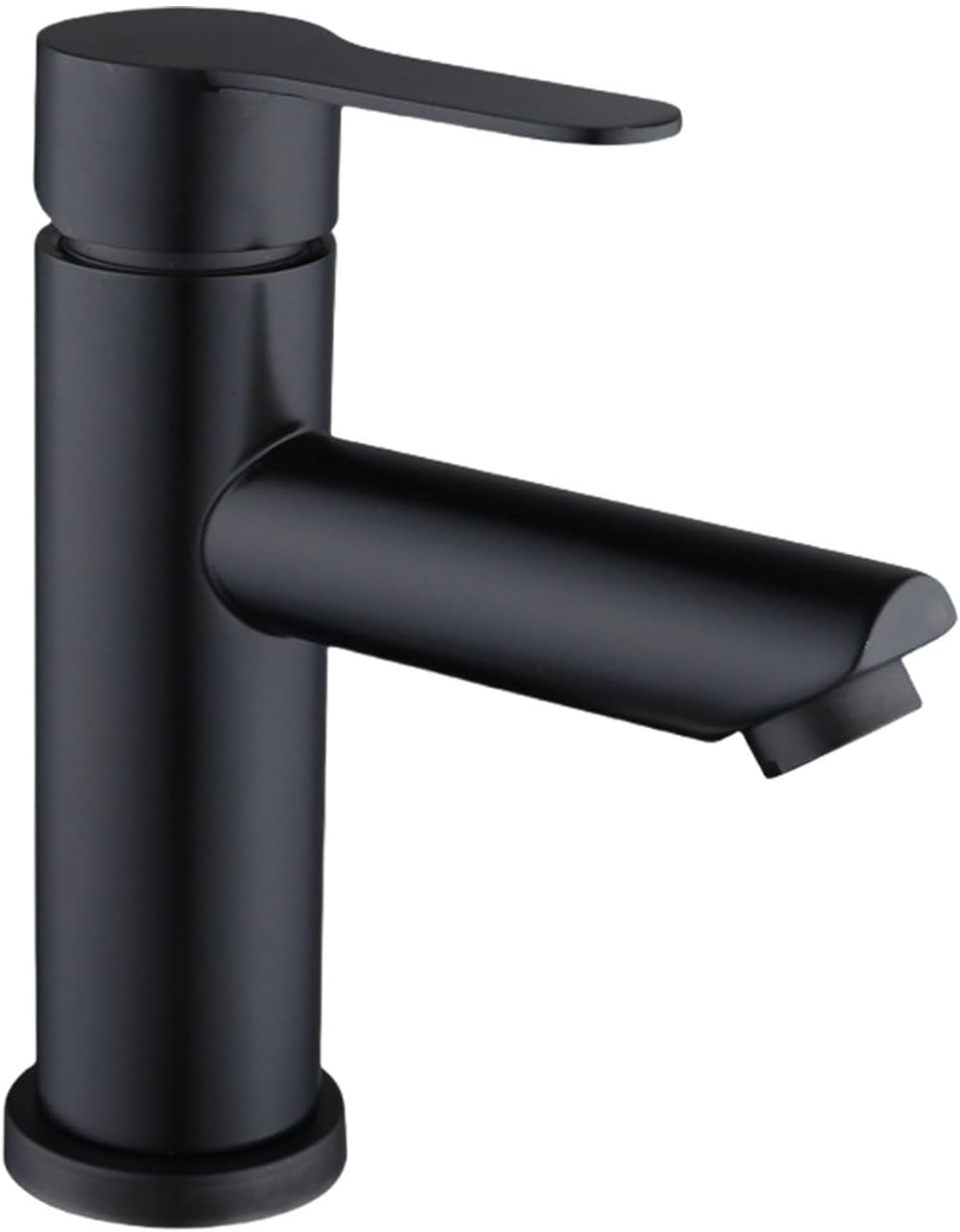Czarny, stalowy, jednouchwytowy kran do wody ciepłej i zimnej, prosta wylewka, jeden otwór, z wężem 60 cm